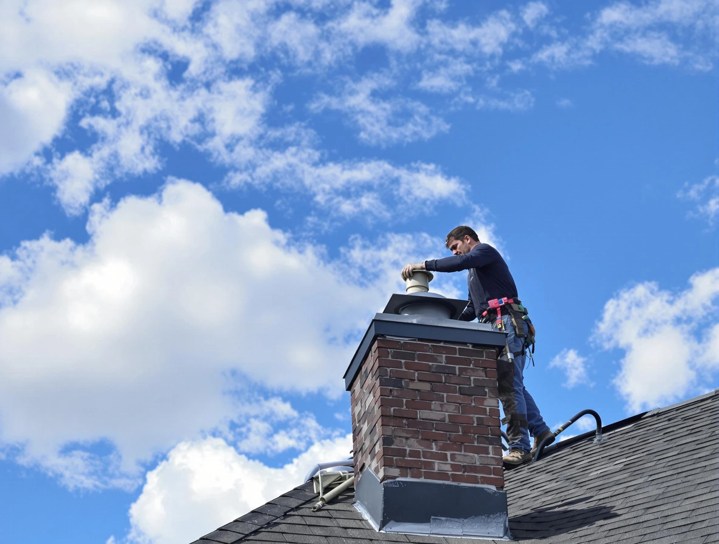 Leeds Chimney Sweep installing a sturdy chimney cap in Leeds, AL