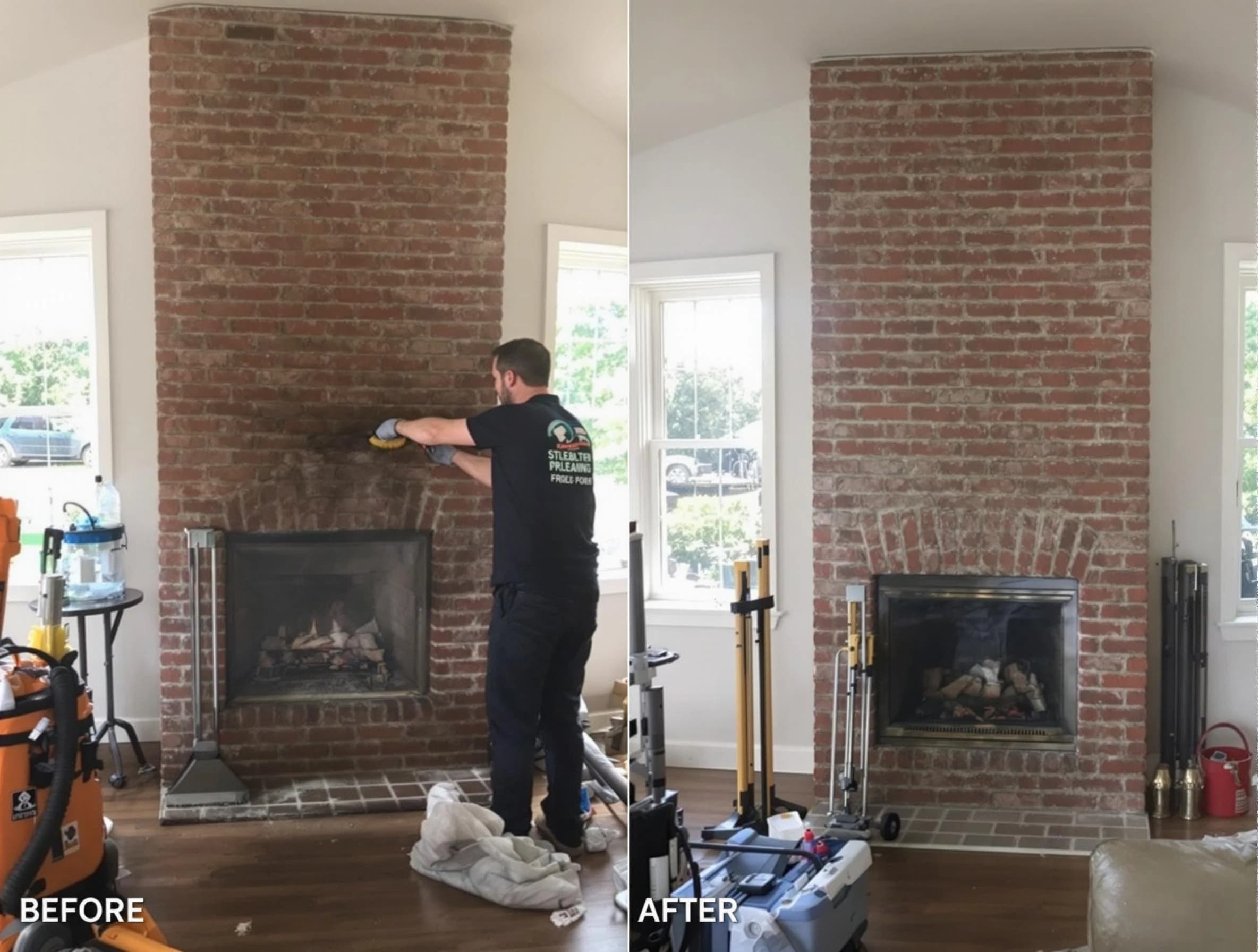 Finished chimney sweeping service by Leeds Chimney Sweep in Leeds, AL