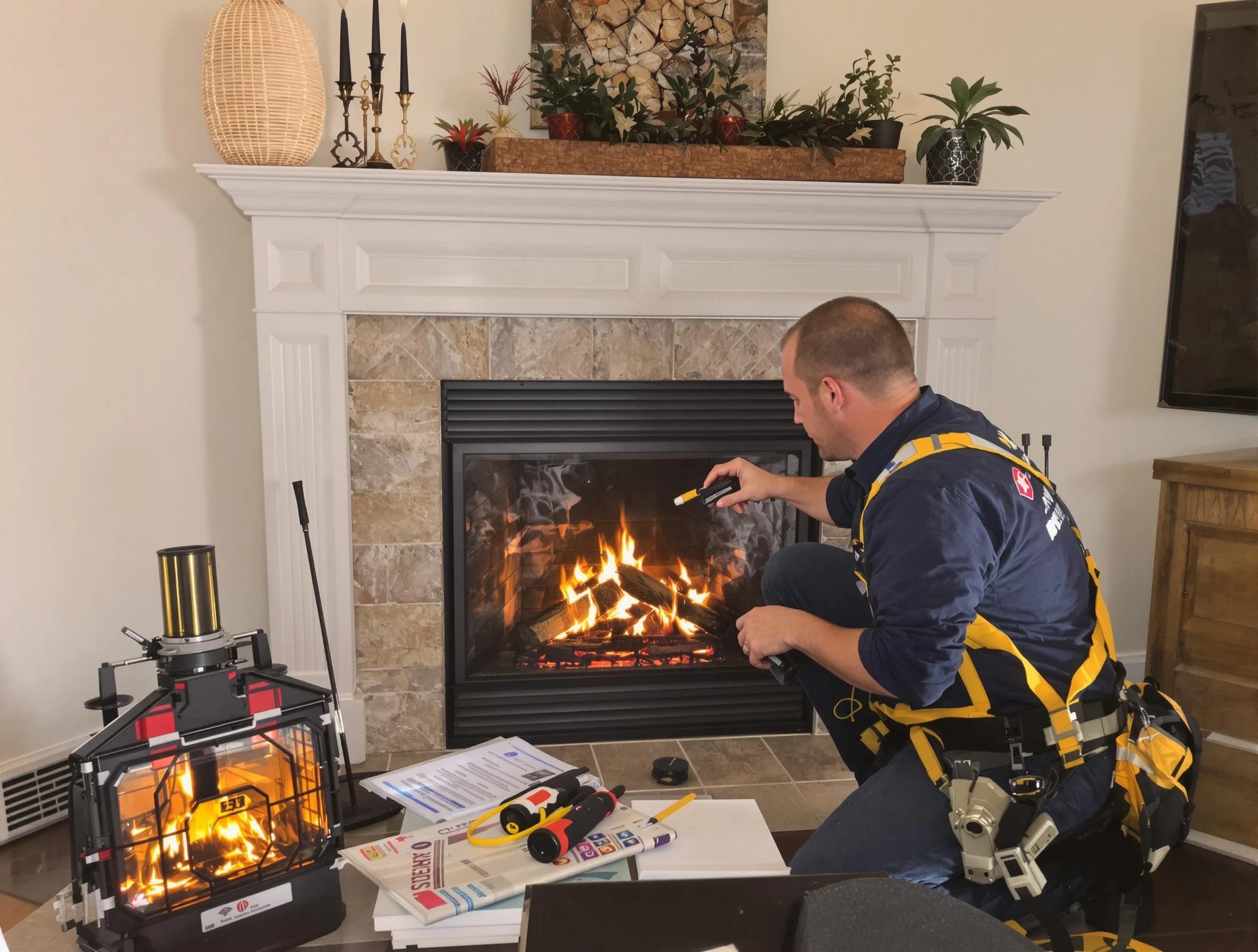 Safety-focused fireplace inspection by Leeds Chimney Sweep in Leeds, AL