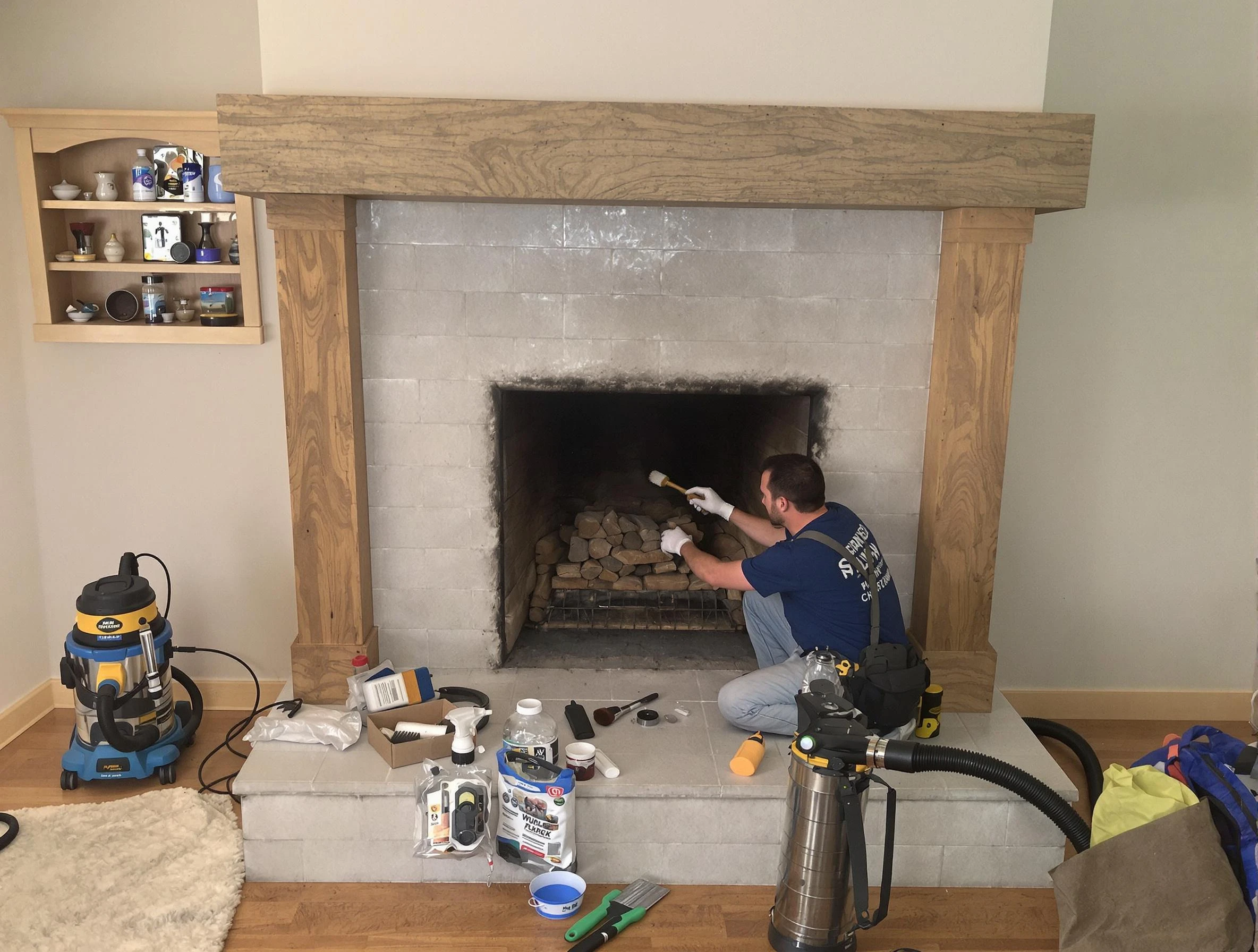 Detailed creosote removal process by Leeds Chimney Sweep in Leeds, AL