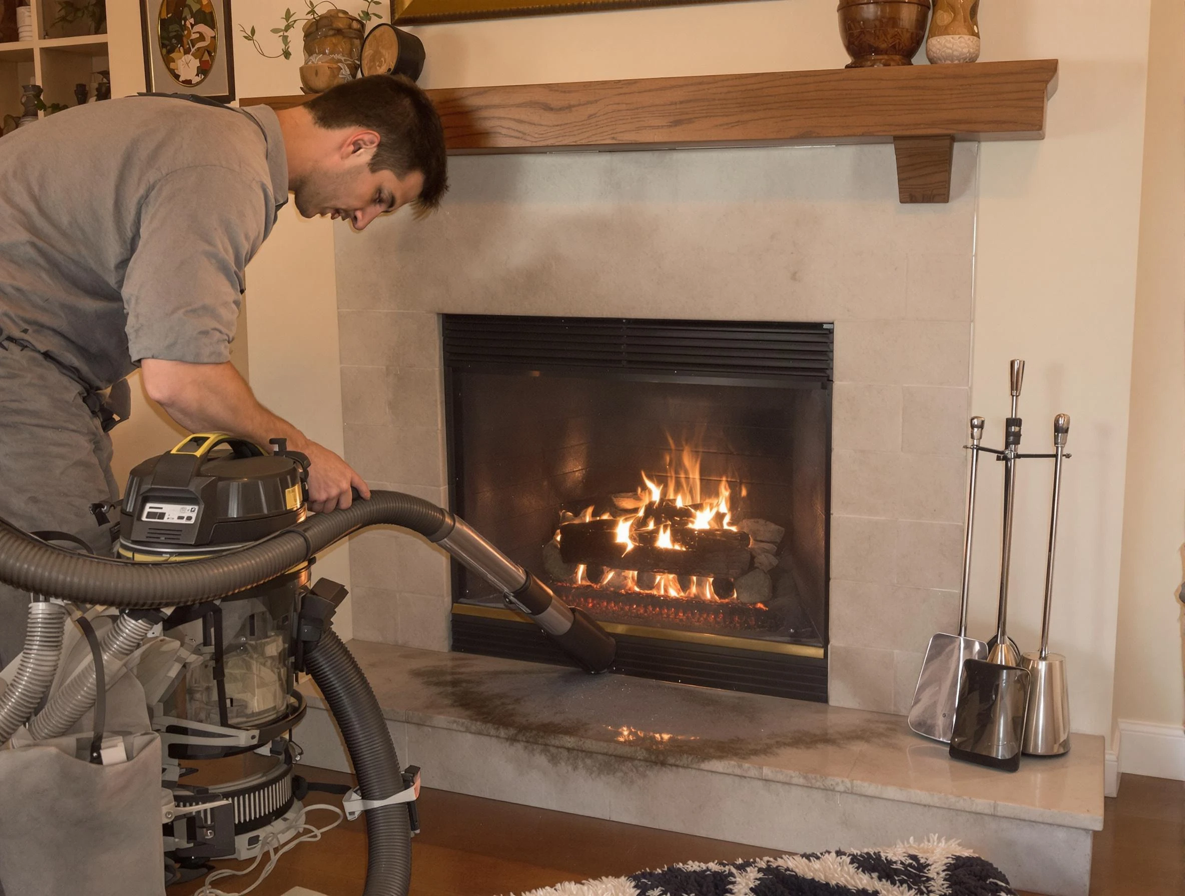 Routine fireplace upkeep by Leeds Chimney Sweep in Leeds, AL
