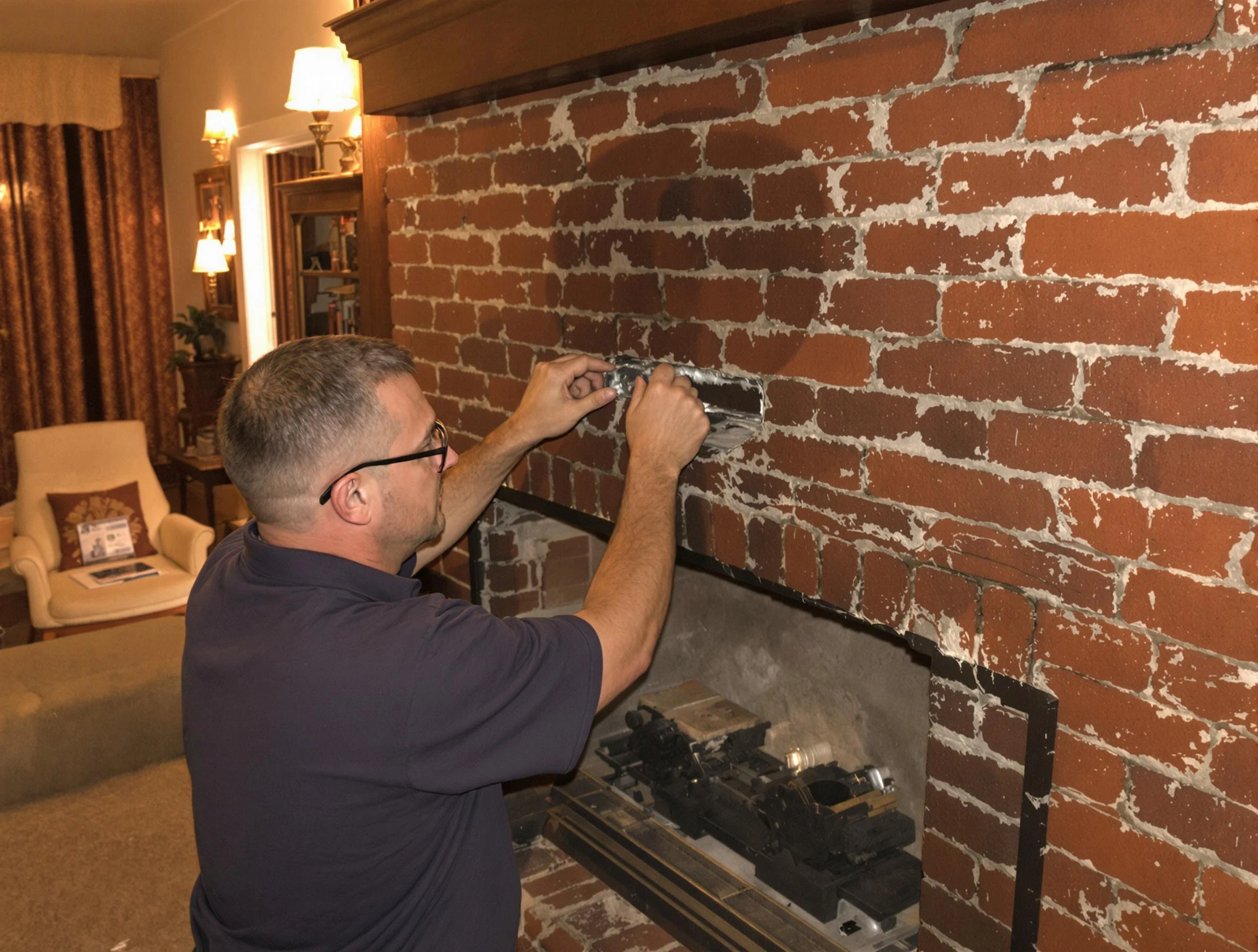 Leeds Chimney Sweep expert fixing a fireplace in Leeds, AL